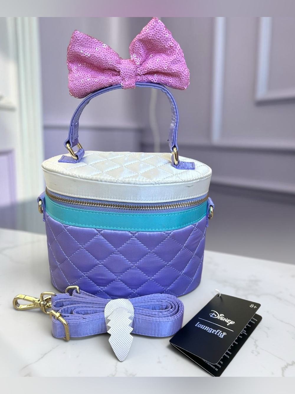 Loungefly Disney Daisy Duck 85th Anniversary Round Quilted Crossbody